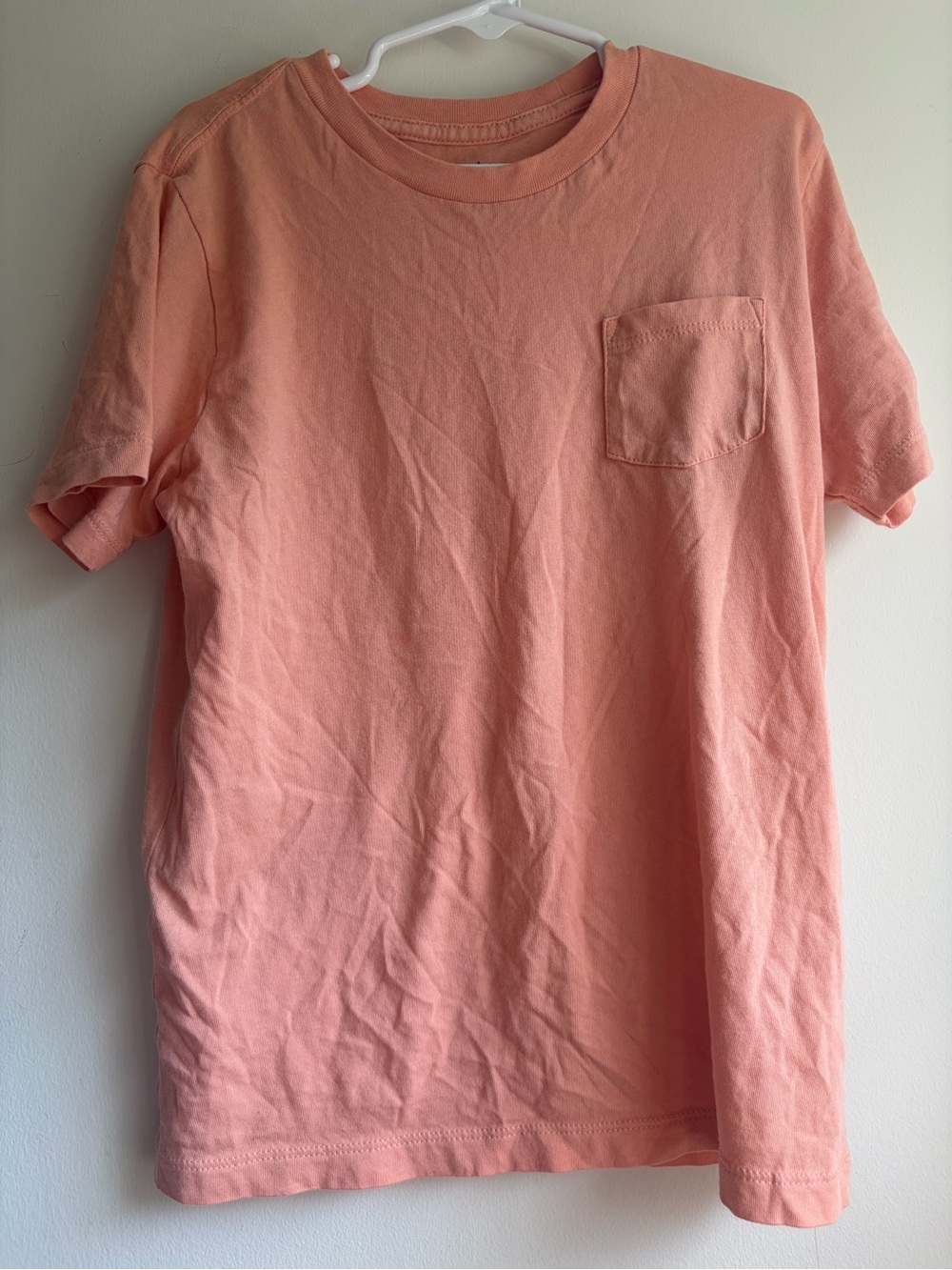 J. Crew Crewcuts Boys Size 8 Short Sleeve Orange Coral T-Shirt Tee Pocket EUC